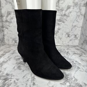 Isabel Marant Womans Dyna Ankle Boots Size 37/US 7 Black Velvet Calfskin Suede